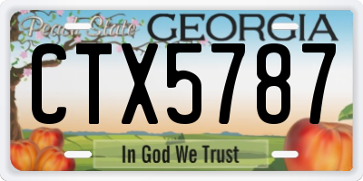 GA license plate CTX5787