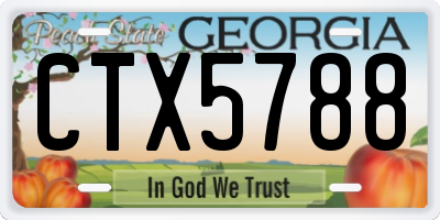 GA license plate CTX5788