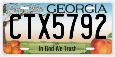 GA license plate CTX5792