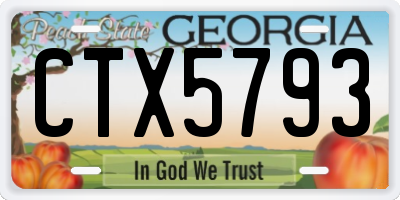 GA license plate CTX5793