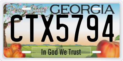 GA license plate CTX5794
