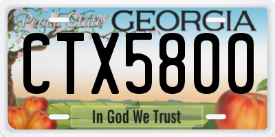 GA license plate CTX5800