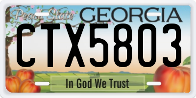 GA license plate CTX5803