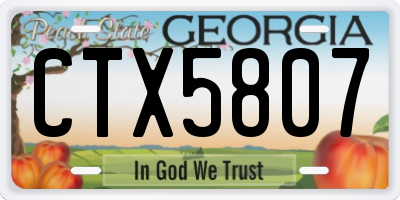 GA license plate CTX5807