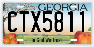 GA license plate CTX5811