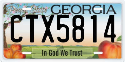 GA license plate CTX5814