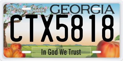 GA license plate CTX5818