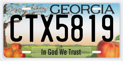 GA license plate CTX5819