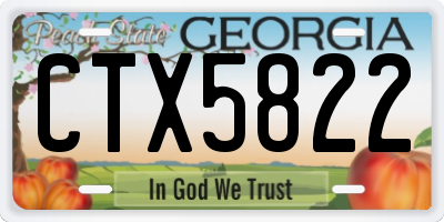 GA license plate CTX5822