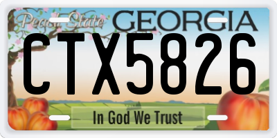 GA license plate CTX5826