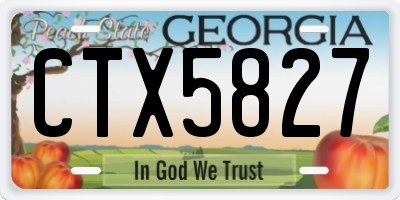 GA license plate CTX5827