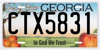 GA license plate CTX5831