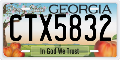 GA license plate CTX5832
