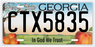 GA license plate CTX5835