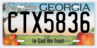 GA license plate CTX5836