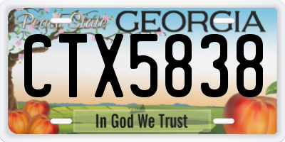 GA license plate CTX5838