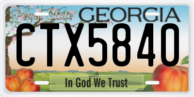 GA license plate CTX5840