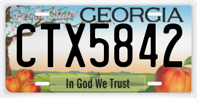 GA license plate CTX5842