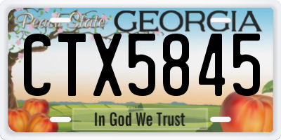 GA license plate CTX5845