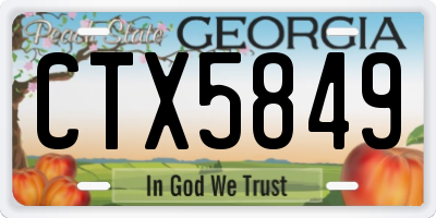 GA license plate CTX5849
