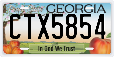 GA license plate CTX5854