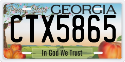 GA license plate CTX5865