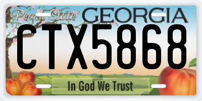 GA license plate CTX5868