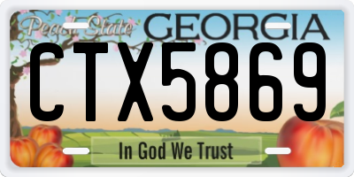 GA license plate CTX5869