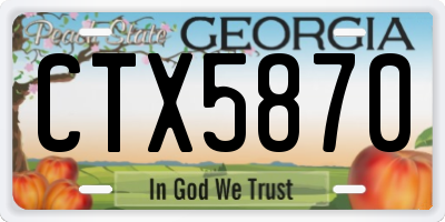 GA license plate CTX5870