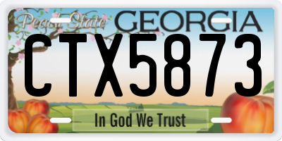 GA license plate CTX5873