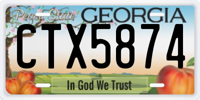 GA license plate CTX5874