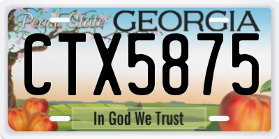 GA license plate CTX5875
