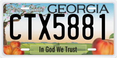 GA license plate CTX5881