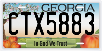 GA license plate CTX5883