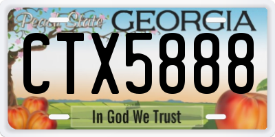 GA license plate CTX5888