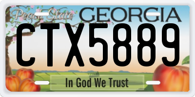 GA license plate CTX5889