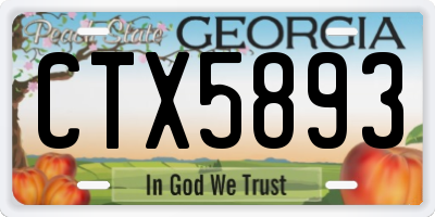 GA license plate CTX5893
