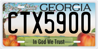 GA license plate CTX5900