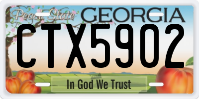 GA license plate CTX5902
