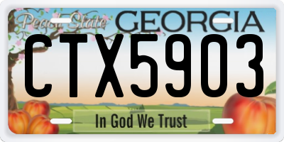 GA license plate CTX5903