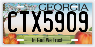 GA license plate CTX5909