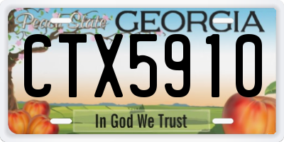GA license plate CTX5910