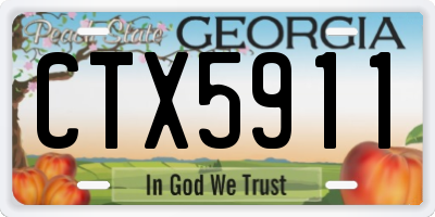 GA license plate CTX5911