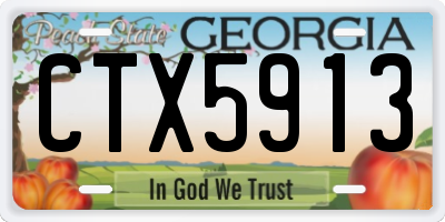 GA license plate CTX5913