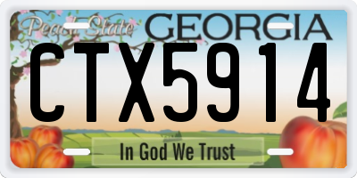 GA license plate CTX5914