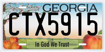 GA license plate CTX5915
