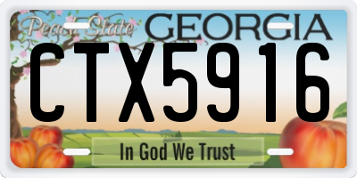 GA license plate CTX5916