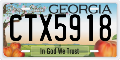 GA license plate CTX5918