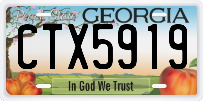 GA license plate CTX5919