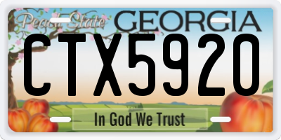 GA license plate CTX5920